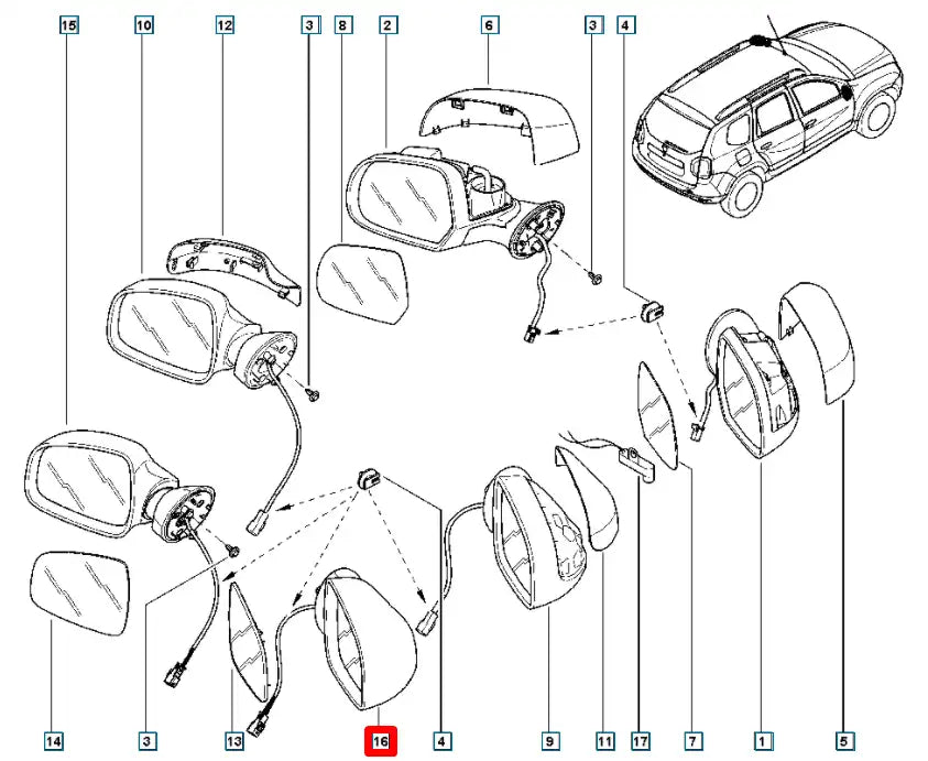 Sandero Yan Ayna Şema