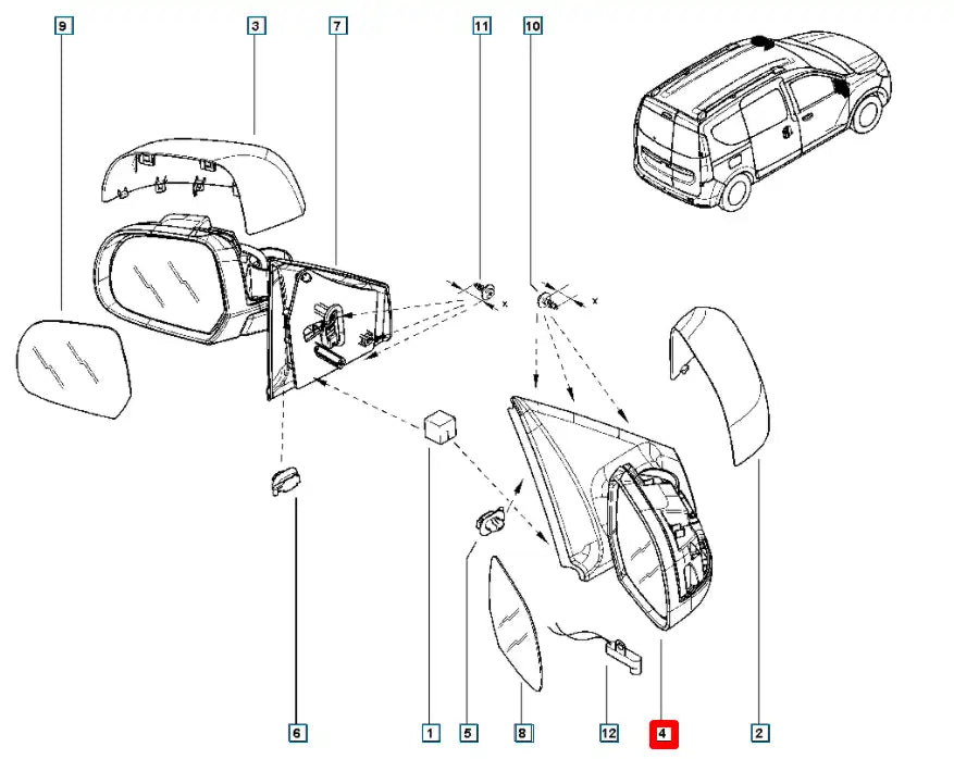 Lodgy Yan Ayna Şema
