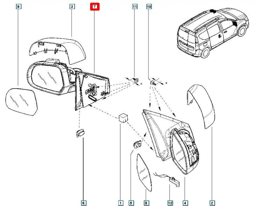 Lodgy Yan Ayna Şema