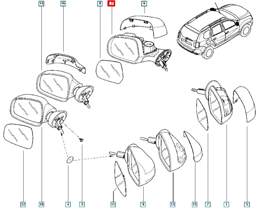 Duster Yan Ayna Şema