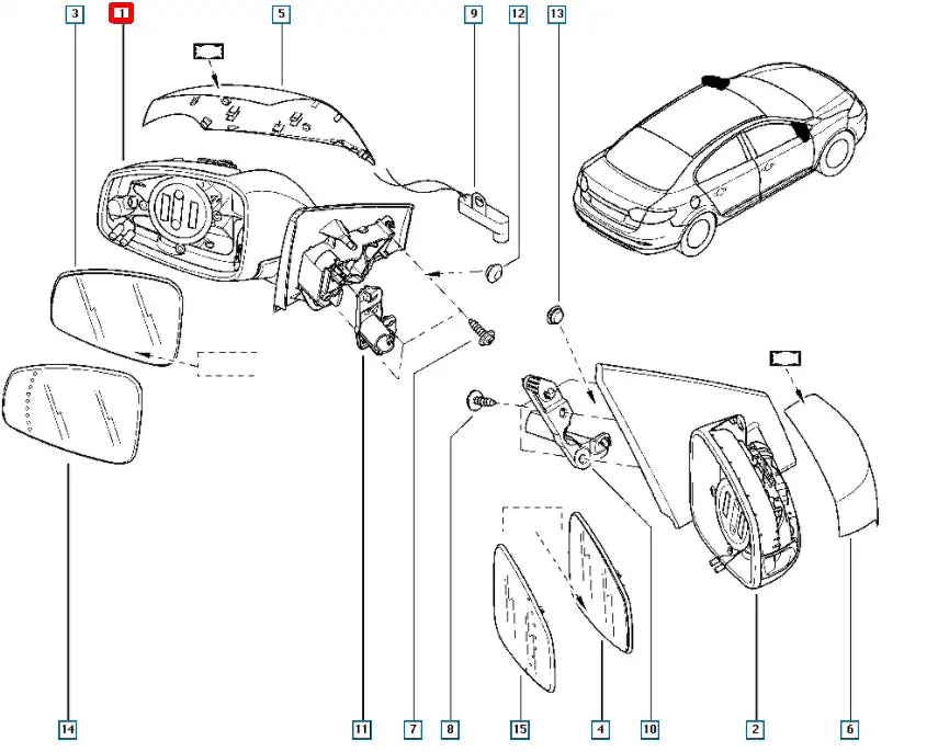 Megane Yan Ayna Şema