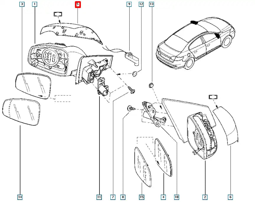 Fluence Yan Ayna Kapağı Şema