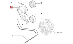 Scudo Alternatör Kayışı Gergi Bilyası Şema