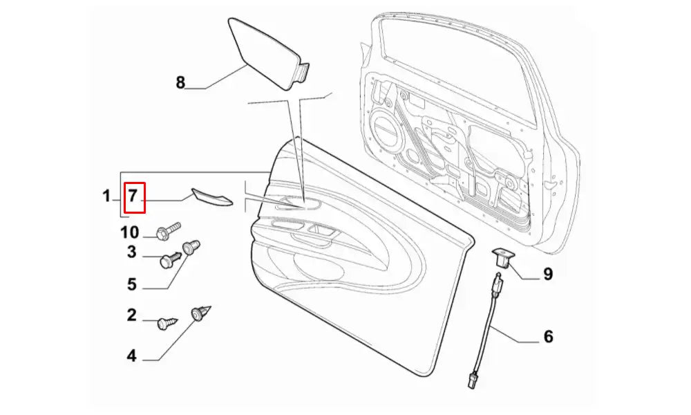 Linea Kapı İç Açma Kolu Şema