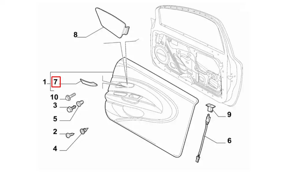 Grande Punto Kapı İç Açma Kolu Şema