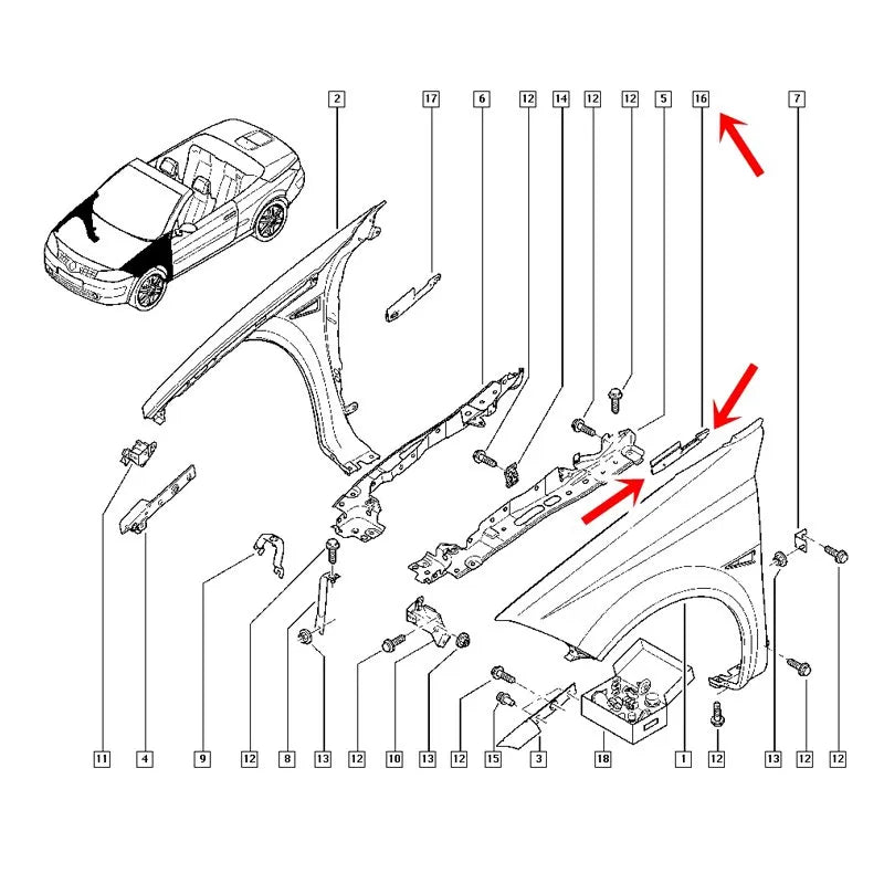 Megane Çamurluk Bağlantı Sacı