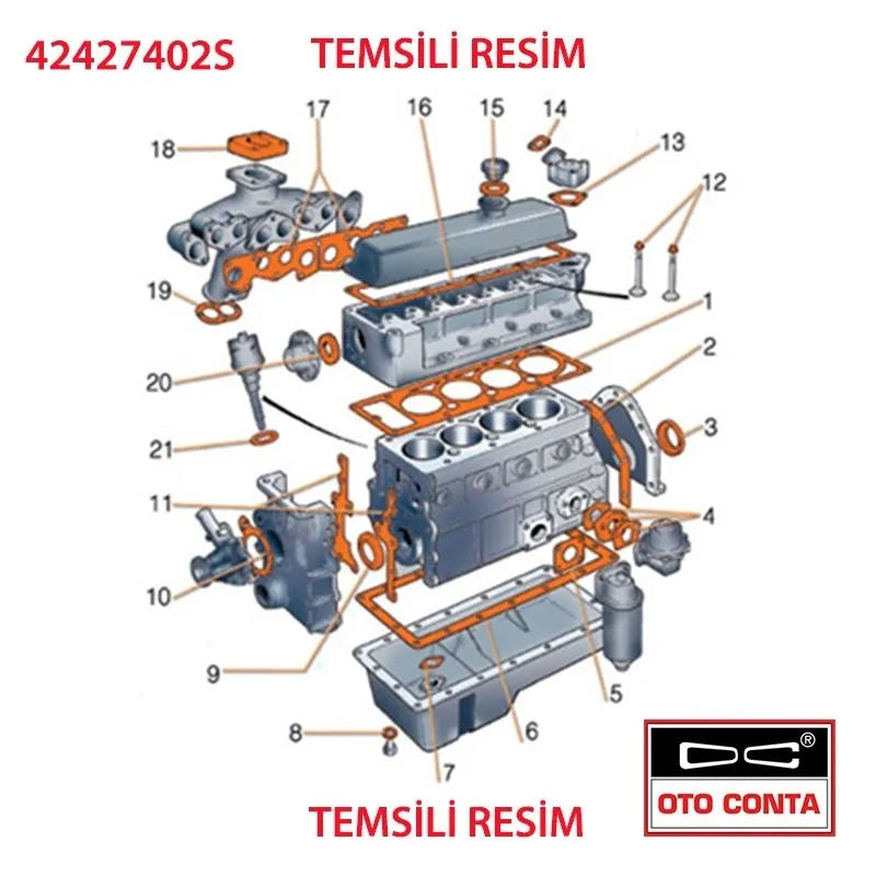 Pratico Motor Contası Takım Alt + Üst
