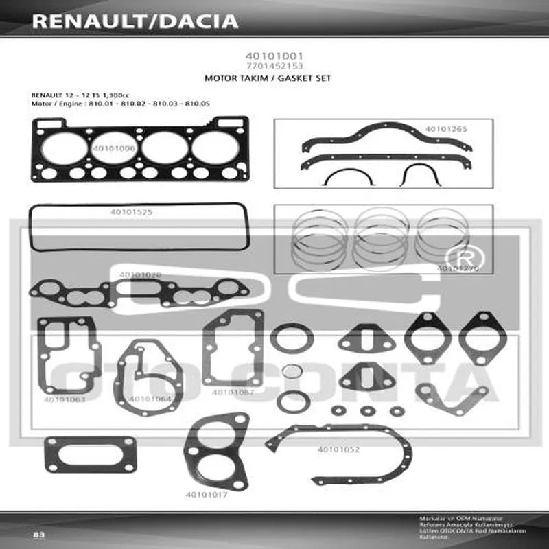 Solenza Motor Contası Takım Alt + Üst 2004-2005 