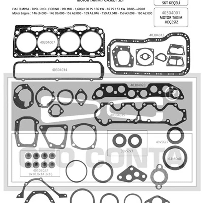 Kartal Motor Contası Takım Alt + Üst 1988-2001 